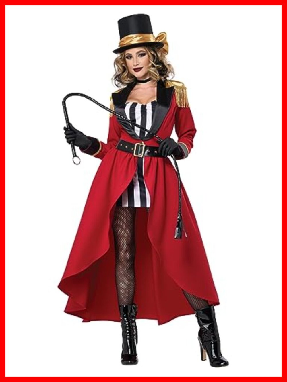 Ravishing Ringmaster Costume Coat Dress Belt 3 Piece Hat Polyester